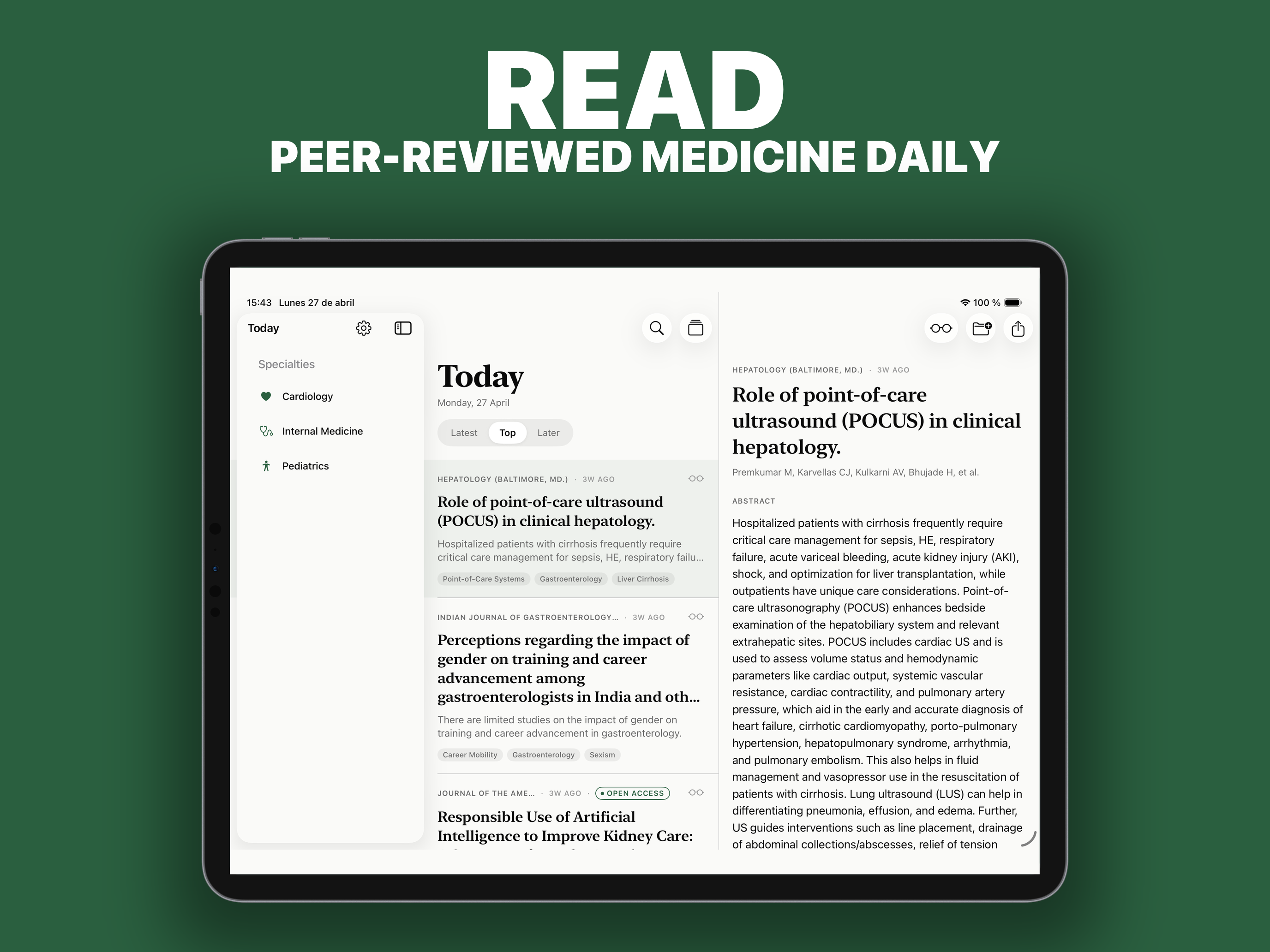 Folio iPad Screenshot — Read daily