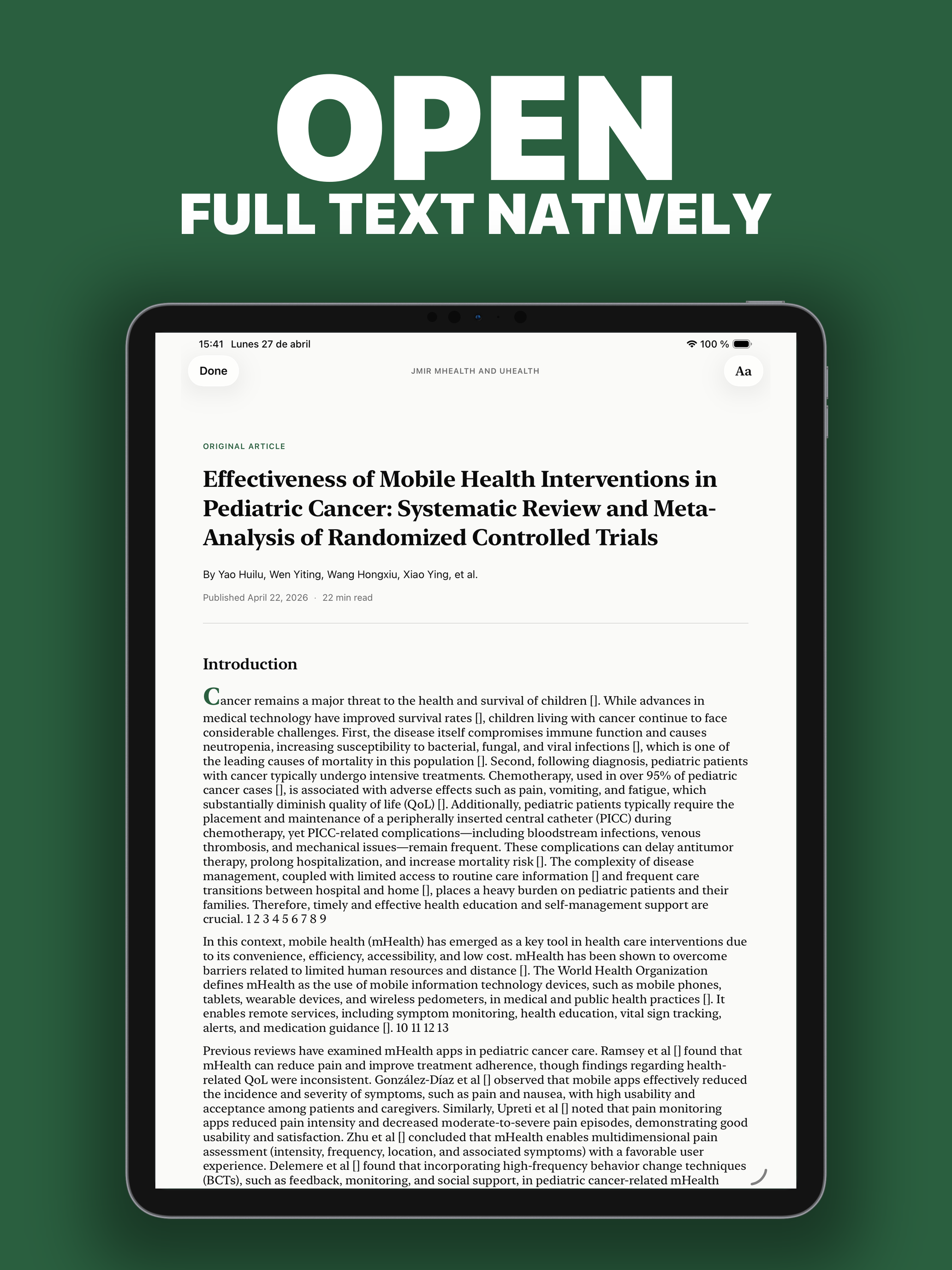 Folio iPad Screenshot — Open full text