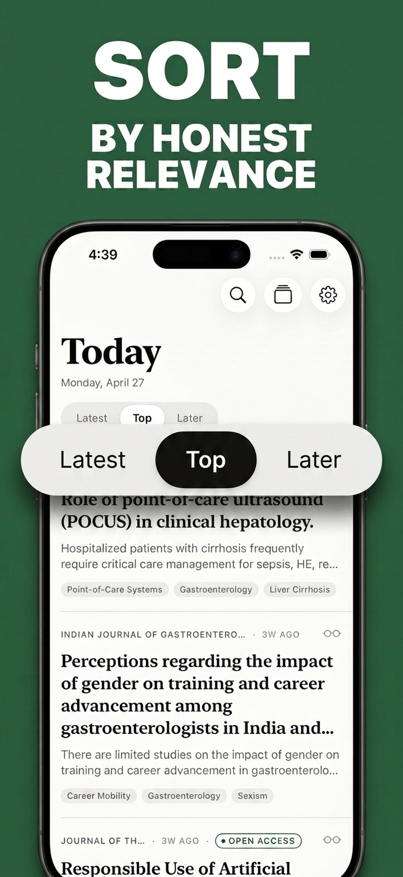 Folio Screenshot — Sort by relevance