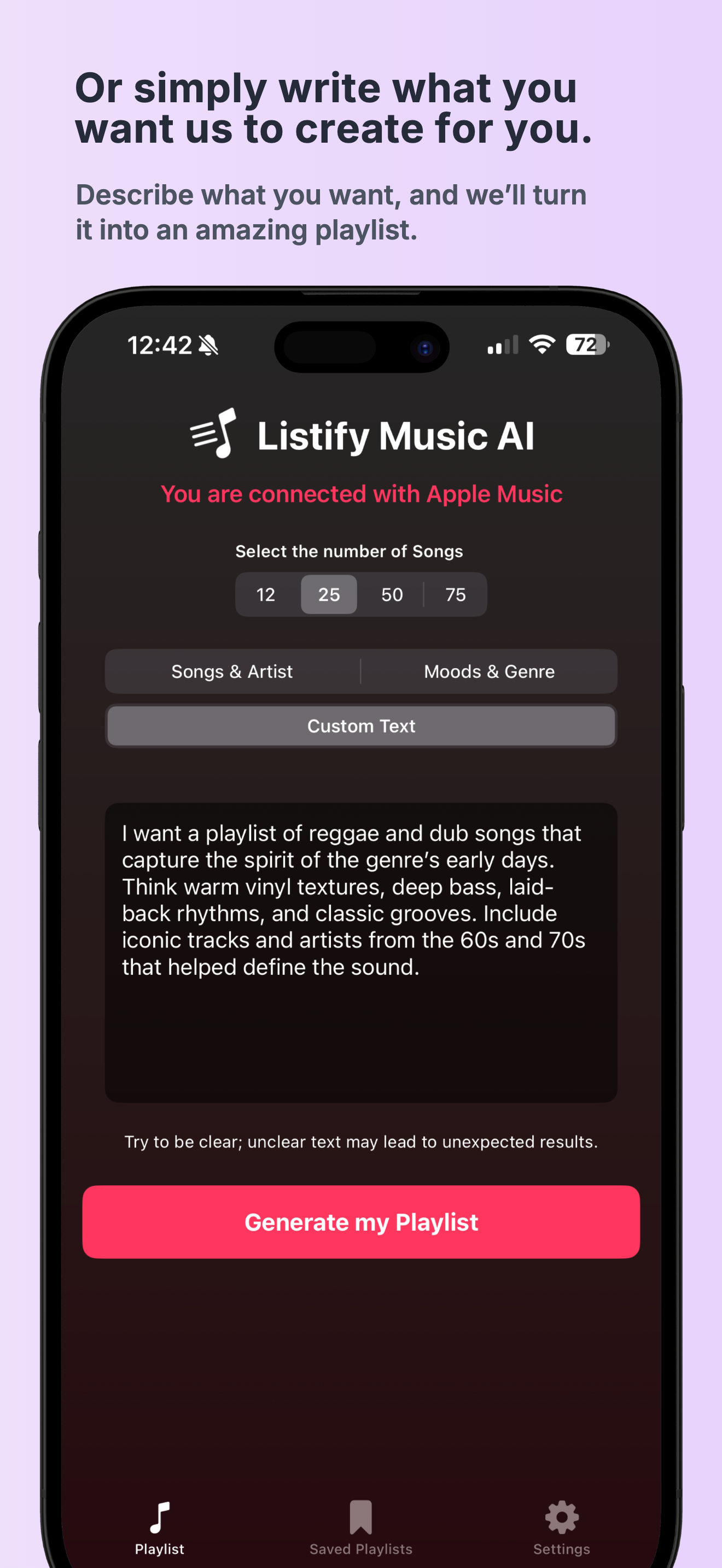 Listify Music AI Screenshot