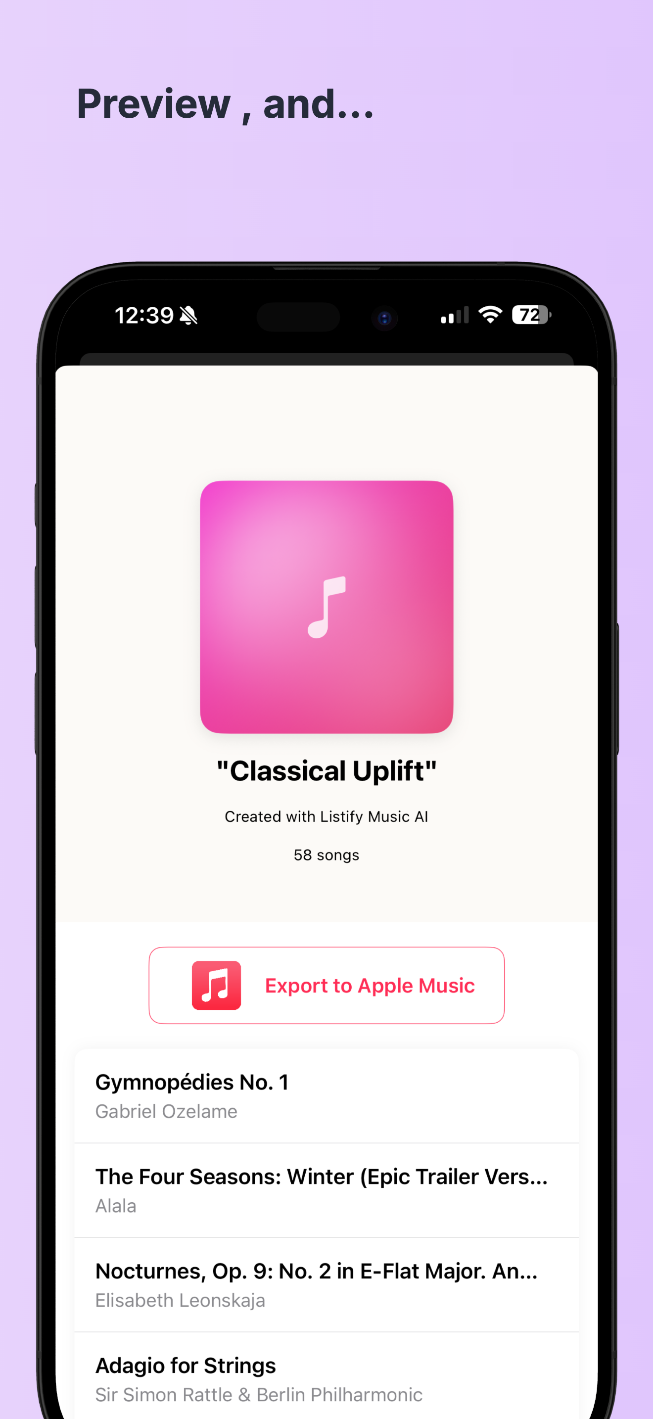 Listify Music AI Screenshot